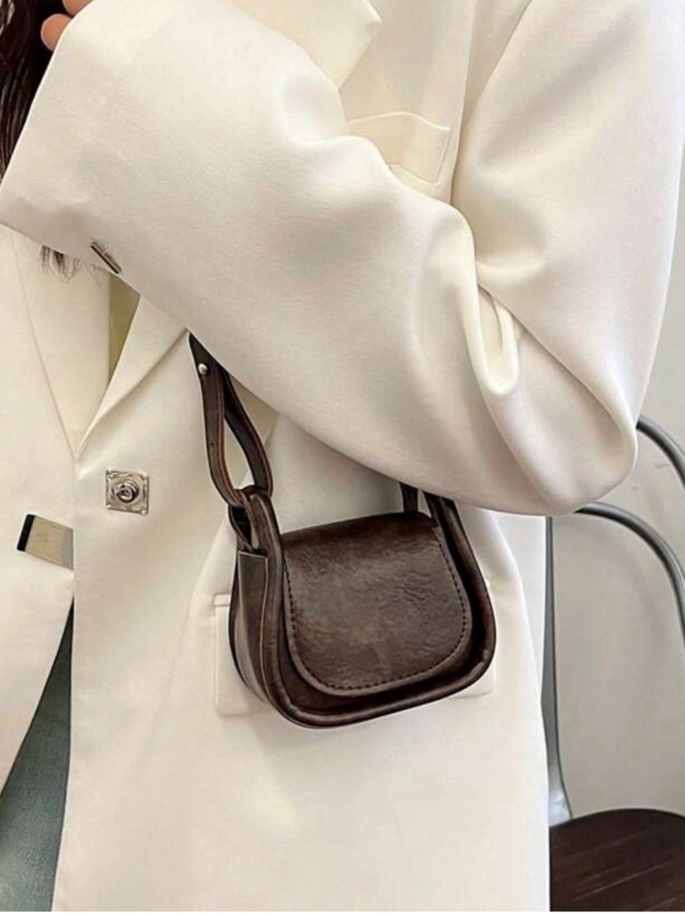 Classic Small Brown Leather Crossbody Bag